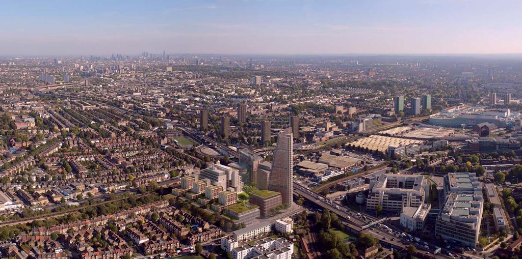 02 Artist's impression of the consented Imperial West North Masterplan LATEST UPDATE Development is underway on the land north of the A40 (the Westway): A B C The first