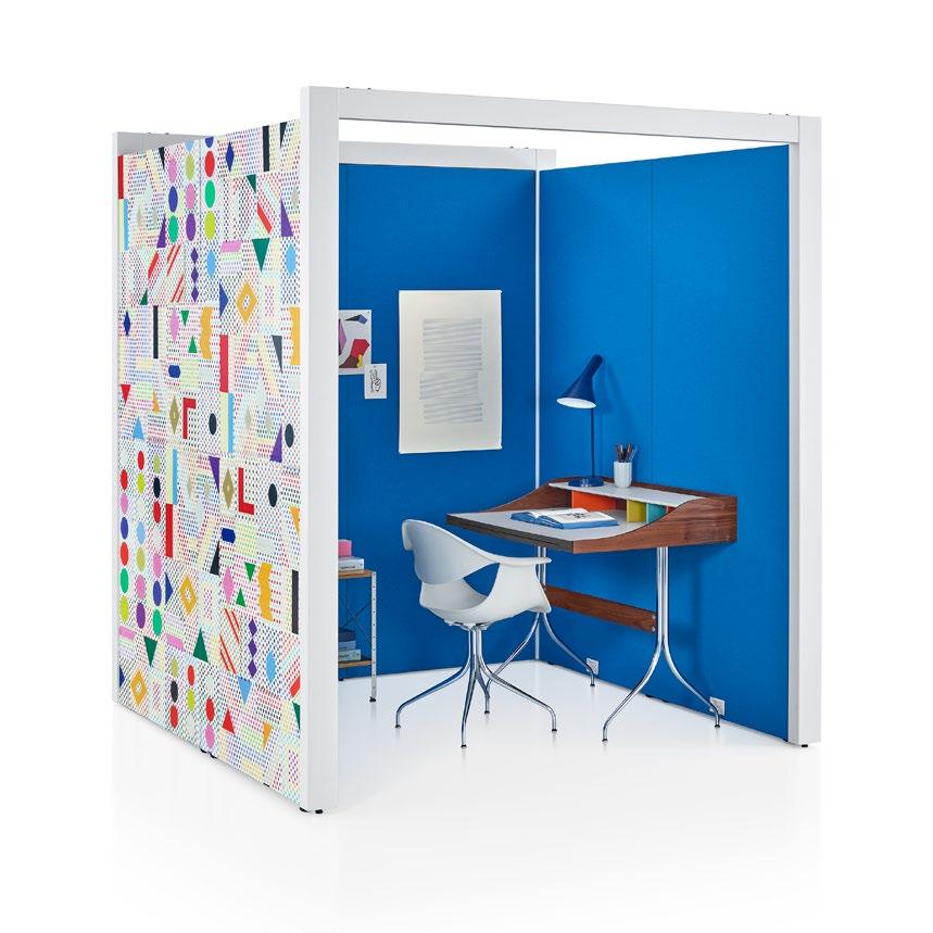 Overlay is customizable so you can match it to the personality of your office and make both the interior and exterior sides of the walls as quiet or as loud as you d like.