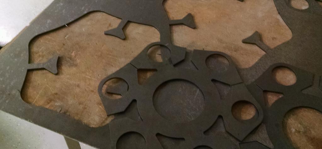 The lasercut was optimised in CAD for a material saving design and for easy further processing.