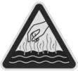 HOT SURFACE! This symbol is a warning that the device surface is hot when in use. Ignoring this warning may result in burns! HOT STEAM!
