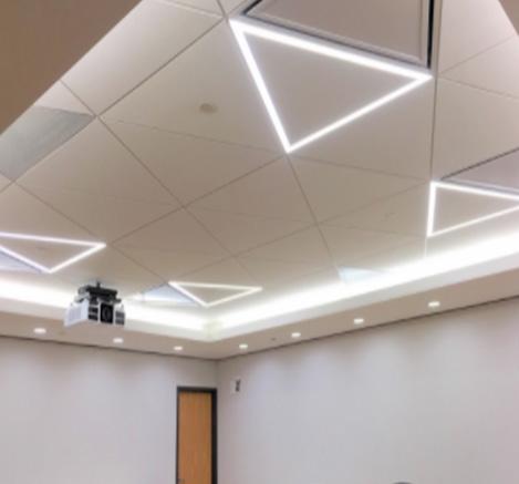Geometrix by Axis lets you choose from DESIGNFlex Ceiling Systems by Armstrong a palette of linear and non-rectangular