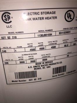 Water Heater Washer/ Dryer combo Fire