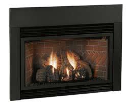 To cover larger hearth openings, install the optional shroud.