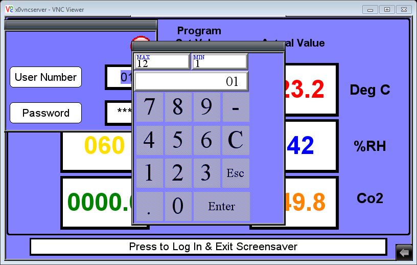 Security Screensaver with Pop-Up Numeric Keypad.