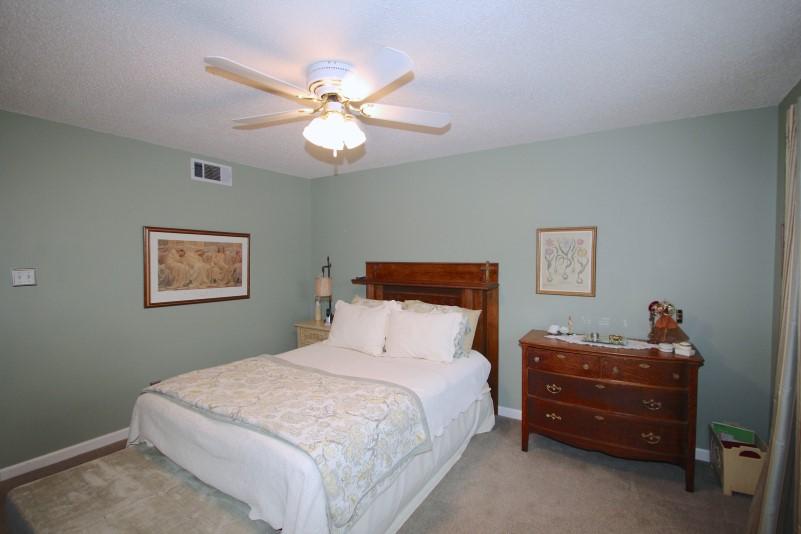 closet, newer carpet, ceiling fan/light