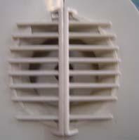 as the air leaves the fan enters the exhaust duct the width of which grows gradually to
