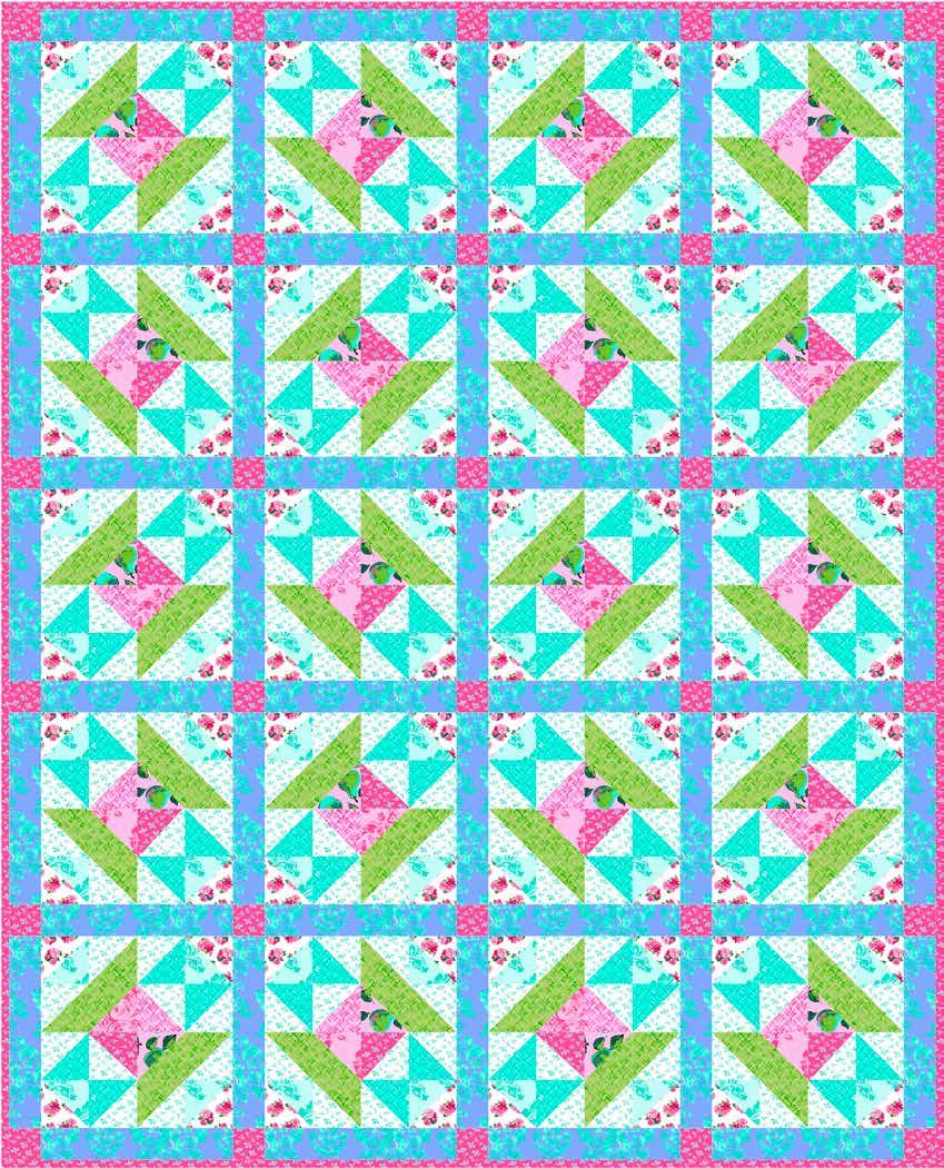 Nancy s Spool by Nancy Zieman Quilt Size 58" x 72" Fabric Requirements 1/2 Yard C6841 Aqua Damask 1 1/2 Yards C6841 Periwinkle Damask 1/8 Yard C6841 Pink Damask 1/8 Yard C6842 Pink Pears 1/2