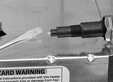 THERMOCOUPLE The thermocouple may need replacement if the burner goes out after allowing the thermocouple to heat up for an extended period of time. 1.