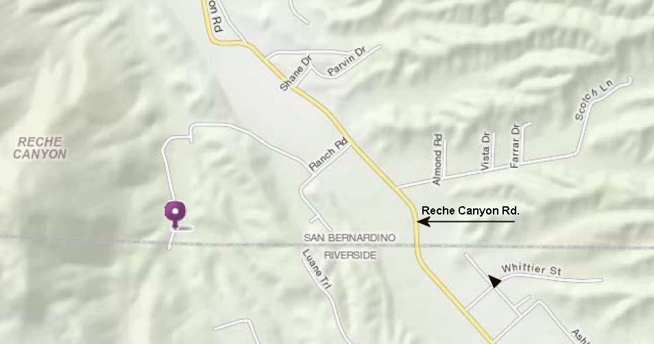 Don will have a large sign marking where you turn off of Reche Canyon.