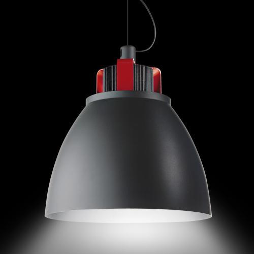 PAGE 5 OF 8 code: 2085/L/1/AN HANGING DEVICE, DIRECT LIGHT. GREY OR ANTHRACITE STRUCTURE. PARTICULAR RED SUPPORT. INTEGRATED LED LIGHT SOURCE. PUSH/DALI DIMMABLE DRIVER INSIDE THE CEILING BOX.
