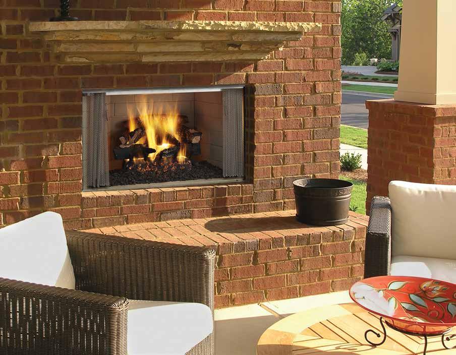 36 " 42 " VILLAWOOD OUTDOOR WOOD FIREPLACE The Villawood is a wood-burning fireplace at home in a variety of outdoor spaces.