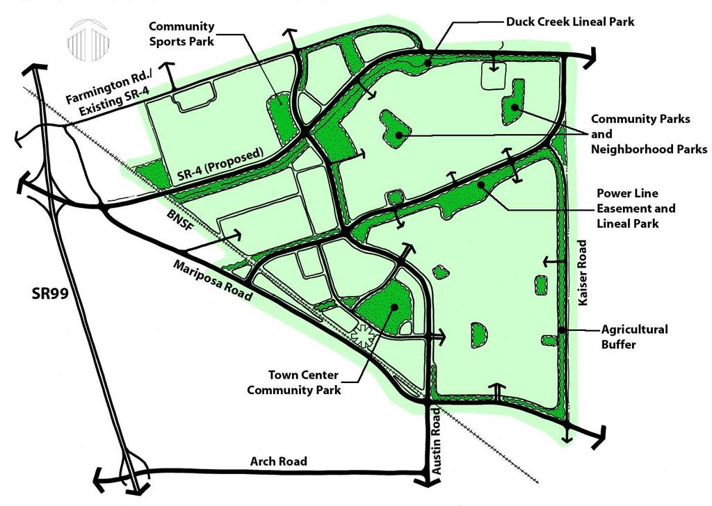 Over and above these new parklands, the community will include approximately 330 acres of additional open spaces.