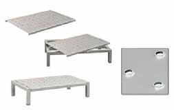 50 1505 STEAM TABLE PAN RACKS Specially designed to hold 12" x 20" steam table pans 3" runner spacing Reinforced cross braces with gussets 5" platform type swivel casters Lifetime guarantee