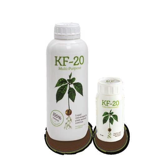 KF-20 Multi-purpose concentrated liquid biostimulant for soil and plant nourishment KF-20 is similar in its properties and ingredients to KF-10, but far more concentrated.