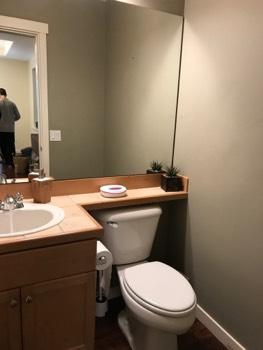 1. Location 1st Floor 1/2 Bathroom 2. Room Ceiling and walls are in good condition overall. Accessible outlets operate. Light fixture operates. Toilet was in operable condition overall. 3.