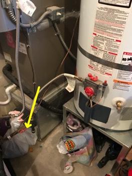 Furnace gas shutoff is located to the right of the Furnace.