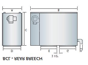 Dimensions BCL-S - REAR BREECH BFL - FRONT BREECH BCL - 190/225 HIGH CAPACITY REAR BREECH Furnace Model Width A