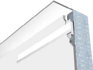 Fino Healthcare Asymmetric Wall Mount Indirect LED Features fiture is ideal for applications requiring a wipe down lens with no horizontal "shelf" surfaces.
