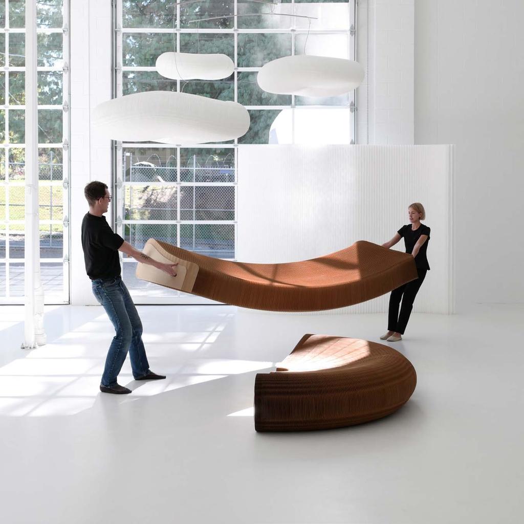 the internal honeycomb geometry lends the paper furniture immense