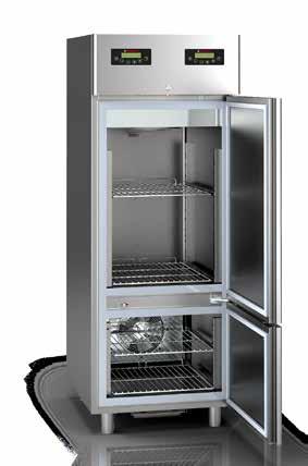 Two separate compartments, refrigerated by two independent cooling units.