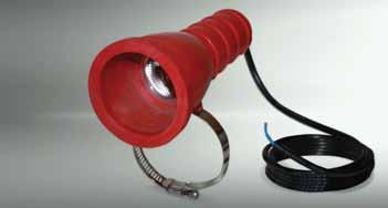 Blast Light ABL - Rubber Light Body for durability and reduced weight - Integrated hose clamp for fast mounting on the blast hose - 20-watt Halogen Bulb provides bright light to the work surface -