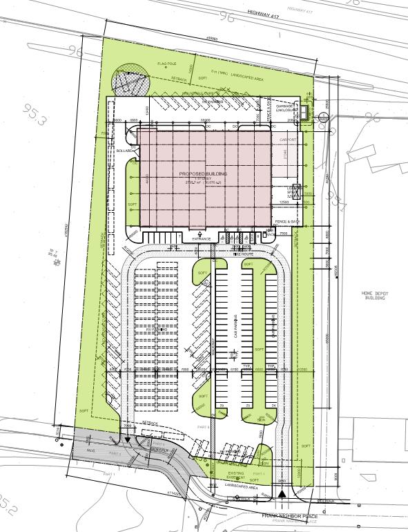 Figure 3: Site Plan for 20 Frank Nighbor Place, showing private street over 30 Frank Nighbor Place.