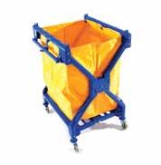 The hinged frame easily collapses with a simple foot tap so that the mop can be dipped and wrung out in the bucket.