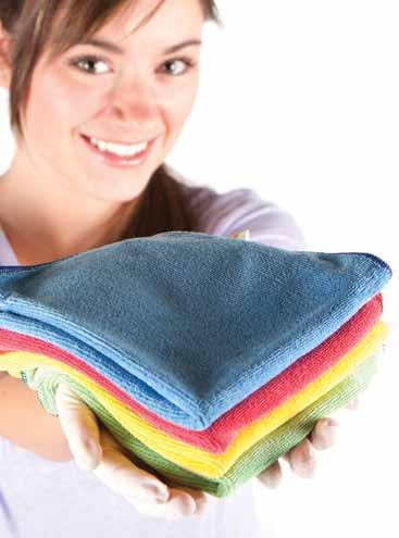 The microfibre picks up dirt and bacteria from environmental surfaces and antibacterial technology in the fibre