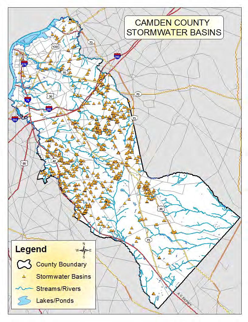 Stormwater Basins There are lots of Stormwater basins we ve mapped 677 in Camden County so far.