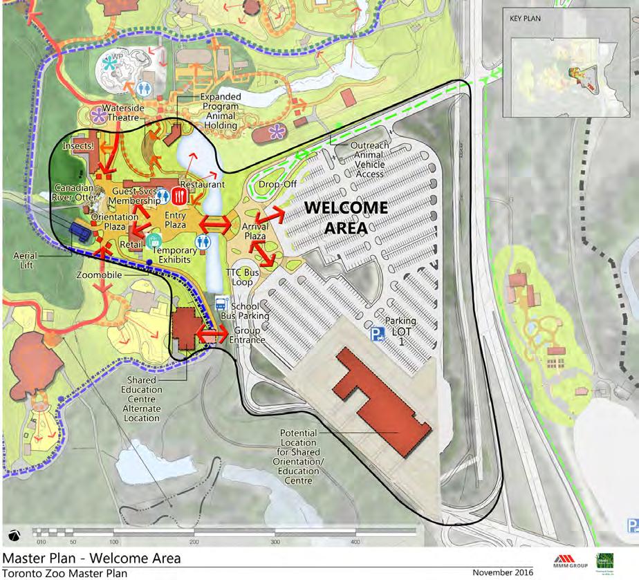FOCAL AREAS OF THE MASTER PLAN WELCOME AREA The Welcome Area is set up to provide essential guest services to both Zoo visitors and visitors to the adjacent Rouge National Urban Park.