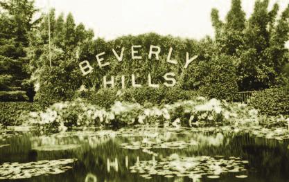 Anderson in cooperation with the Rotary Club of Beverly Hills. A low and tranquil water feature is currently located in front of the sign.