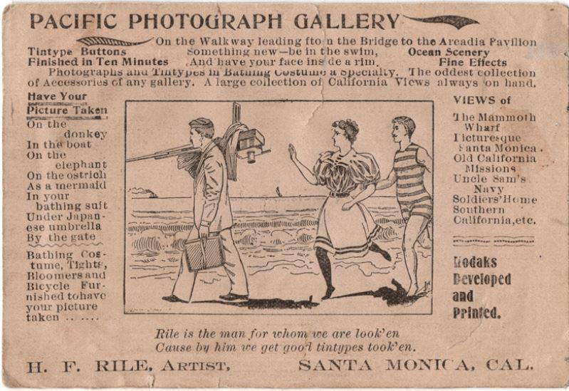 H. F. Rile, Photographer The back of a souvenir photograph: The oddest collection of Accessories of an gallery.