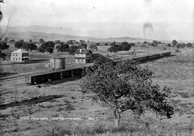 Chatsworth Postcards 1912 This is a circa 1893 photo, showing the train depot at right.