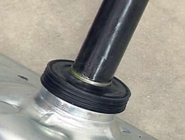 When reinstalling a tub seal, the hollow side of the seal faces the transmission case.