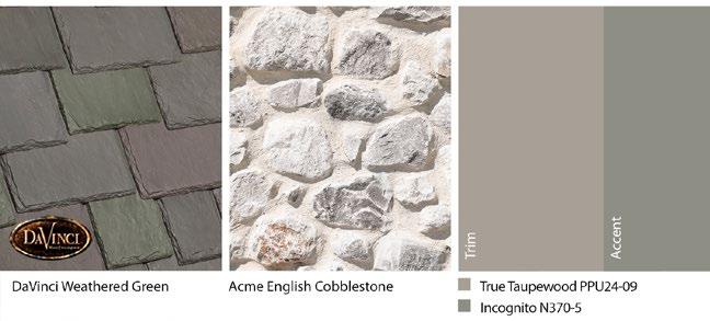 WHITE STONE Whether on its own or combined with brick or other materials, white stone makes a statement.