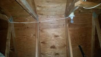 1. Access 2. Structure Attic **Location of access** Scuttle Hole located in: Upstairs bathroom IMPROVE: The attic access is not insulated.