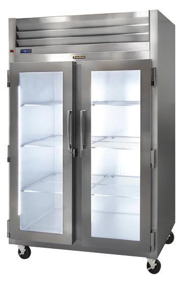 G SERIES REFRIGERATORS & FREEZERS REACH-IN FULL HEIGHT GLASS DOOR WITH LED LIGHTS Stainless steel exterior front finish Anodized aluminum sides (including returns) and interior Plug & play