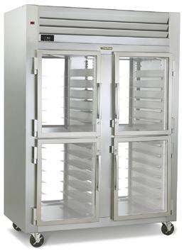 Lifetime warranty on cam-lift hinges* StayClear condenser standard ONE SECTION REACH-IN GLASS DOOR MODELS Automatic non-electric condensate evaporator Three plated shelves per section LED lights with