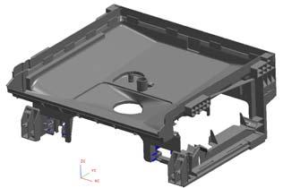 The base has provision for two rear feet in the rear corners, but the center foot factory mounting should