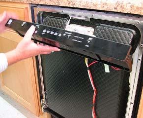 For most dishwashers, the top four (4) screws hold the fascia panel. Tools needed: T-20 Torx screwdriver. 1.