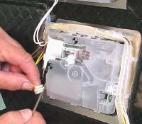 Disconnect wire harnesses from dispenser after noting connector locations