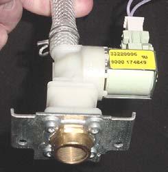 5 Water valves Access the water valve from the front of the dishwasher base by removing