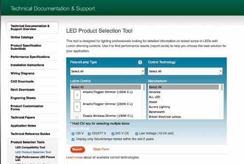 LED product selector tool Detailed