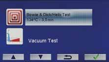 Pre - heating TEST PROGRAMS Vacuum leakage test and Bowie & Dick/Helix test programs for NC 23B Vacuum