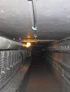 Underground tunnels and cable ducts Advantages: Highly resistant to external influences Maintenance free Easy