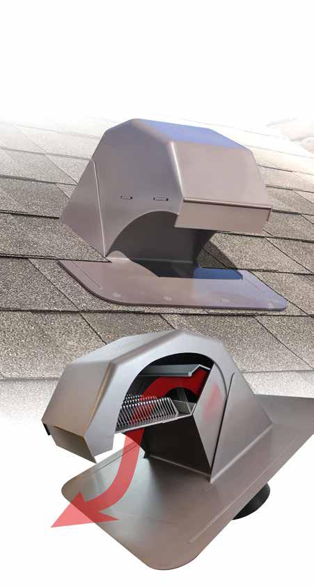Exhaust Ventilation 14 Roof Exhaust Ventilation Gooseneck ROOF EXHAUST VENT Molded screen prevents insect and bird nesting 5 of additional height for snow clearance Internal angled flapper For high
