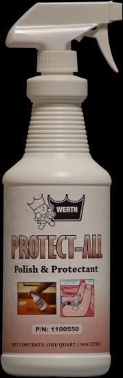 POLISHES & PROTECTANTS PROTECT-ALL Polish & Protectant GRAINGER # 35YL46, PK (12 quarts) Protects vinyl, rubber and plastic from fading and cracking