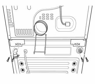 6. Set the dryer upright using packing material or a protective surface that ensures the brackets do 7. Place and level the washer in the approximate location.