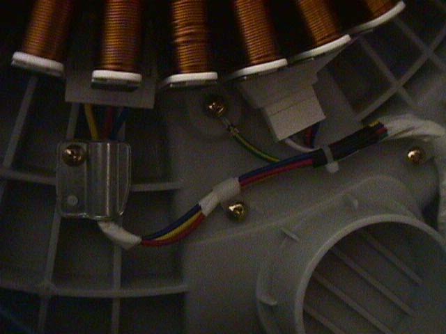 Remove six bolts on the stator. 3. Unplug two connectors on the stator. 4. Pull the stator off the shaft. 5.