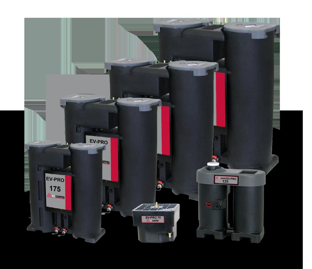 EV-PRO CONDENSATE SEPARATORS SUSTAINABLE CONDENSATE MANAGEMENT The EV-Pro line of condensate separators use specially treated, adsorbent, polypropylene media, the FS-CURTIS EV-PRO Condensate